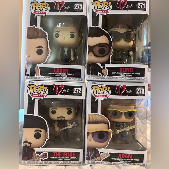 Funko Pop! Rocks:U2 ZooTV Collectors Set-Adam,Edge,Larry, and Bono - Picture 9 of 10